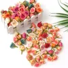 Torkade blommor 50st Silk Rose Artificial Head Mini Fake For Home Decor Garden Party Wedding Decoration Wreat Presenttillbehör 230613