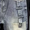 Мужские джинсы Летняя роскошная мужская одежда Cargo Washed Kpop Y2K Дизайнерская уличная одежда Твердые винтажные рваные джинсовые шорты бойфренда