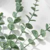 Dried Flowers 10Pcs Artificial Plants Plastic Eucalyptus Leaves Wedding Bouquet Home Garden Wall Diy Room Christmas Autumn Decorations