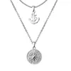 Chains Trendy Anchor Necklace Stainless Steel Compass Layered Women Jewelry Gift