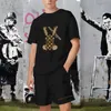 Herren-Trainingsanzüge, 2-teiliges Set, Sommer, bedrucktes Rundhals-T-Shirt, lässige Strand-Shorts, Sportanzüge, Mode, Luxus, männlich, frei, Angelset, Designer