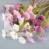 Flores secas de 50cm, ramo de flores de Margarita blanca Artificial, bricolaje, decoración para el hogar, jardín, sala de estar, fiesta de boda, seda falsa