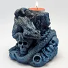 Baking Moulds Flying Dragon Skull Candlestick Silicone Mold DIY Making Gypsum Resin Dragon Model Halloween Decorative Tools 230613