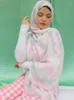 Vêtements ethniques JTVOVO 2023 175x70CM 11 Couleurs Femmes Musulmanes Hijab Mode Tie-dye Perle En Mousseline De Soie Wrap Foulard Dubaï Inde Gradient Turban