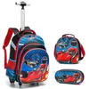 Backpacks Children 3pcs Boys Schoolbag set with Wheels Trolley Bag lunch bag Rolling School Backpack Set Wheeled backpack for girls 230613