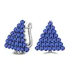 Boucles d'oreilles à tige authentique couleur argent majestueux bleu CZ Zircon cristal arbre de noël avec blanc clair bijoux cadeau Ed31