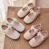 Baskets filles unique princesse chaussures perle peu profonde enfants chaussures plates enfant bébé nœud papillon printemps automne B207 230613