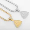 Chaînes 2023 personnalité glacé Iong Triangle pendentif collier hommes femmes Hip Hop bijoux mode argent sac cadeau