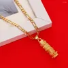 Pendant Necklaces Christmas Gold Color Necklace Jewelry Dragon Column Animal Metal Brass Men Women