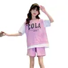 Girls 'Summer Short Shorts Set, New and Young Sports Casual Clothing, Korean Version Children's Two-Piece Set 2023