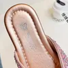 Slipper Bow Bling Girls Fashion Slippers Crystal Outdoor Slippers For Children Flats Pu Anti Slip Soft Kids Summer Princess Shoes 230613