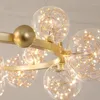 Hängslampor Steadlong Modern Golden LED SPHERE HANING LAMP RING HANGING LIGHT LIGHTS Inomhusbelysning för vardagsrumslampor