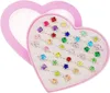 36 piezas de anillos de gemas de diamantes de imitación ajustables para niñas pequeñas, juguete en caja, juego de anillos de joyería para niños, juguetes con vitrina en forma de corazón, juego de imaginación para niñas y disfraces