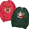 Erkek Hoodies Noel Noel Hediyesi Sweatshirt Erkekler Noel Baba Ren Geyiği Hoodie Sweatshirts Yıl Crewneck Jumper Pullover Sokak Giysesi