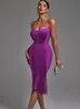 Urban Sexy Dresses Borla Bandage Dress Women Purple Bandage Dress Bodycon Elegant Sexy Evening Party Dress Summer High Quality Club 230614