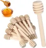 60pcs Wooden Honey Dipper Sticks Mini Honey Spoons Stirrers for Honey Jar Dispense Drizzle