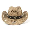 Cloches Womem Men Straw Western Cowboy Cowgirl Hombre Sombrero Cap Weave Handguard Hats Drop6466129255K