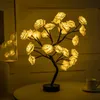 Torkade blommor LED -bordslampa Rose Flower Tree USB Night Lights Home Decoration Parties Xmas Christmas Wedding Bedroom Decor 230613