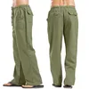 Mens Pants Linen Wide Men Korean Trousers Oversize Linens Streetwear Male Spring Summer Yoga Casual Clothing Sweatpants 230614