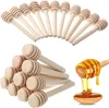 60 stks Houten Honing Dipper Sticks Mini Honing Lepels Roerstaafjes voor Honing Pot Doseer Drizzle