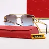 Luxurious designer sunglasses carti glasses rimless diamond cut sunglass buffalo horn square discoloration conjoined lenses sunglass carti lunette de soleil