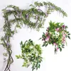 Decorative Flowers A63I 2Pcs 7Ft/Pcs Artificial Wisteria Vine Flower Garland Rattan Hanging For Outdoor Ceremony