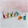 Charms Handmade Resin Fruit Drink Beverage Pendant 3D Lemon Bottle Charm For Diy Jewelry Accessories Pen Decor Craft Drop Delivery Smt5G