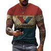 Heren T-shirts Vintage Brief Heren T-shirts 3D Bedrukte Korte Mouwen Grote Maat Mode Stiksels Oversized T-shirt Voor Mannen Tops Zomer