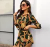 Women Dress Designer Shirt Fashion Sexy Solid Color Short Skirt Single Breasted Flare Sleeve Dress GG3