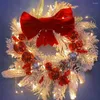 Decorative Flowers 2023 Christmas Wreath Front Door Red Ball Ornaments Window Mantle Indoor Outdoor Decoration