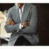 Trajes de hombre clásico pata de gallo para hombre solapa en pico boda novio esmoquin Formal Business Blazer 2 piezas conjunto traje Homme (chaqueta pantalones)
