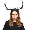 Bandanas Girls Headbands Simulation Antler Costume Hair Hoop Elk 40X26X10cm Black External Flocking Miss