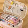 Double-layer Pencil Case Pouch For Girls Large Capacity Pen Box Organizer School Supplies Office Accessories Stationery Bag