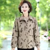 Damenjacken Vintage Kausaldruck Lose Jacke Frauen 2023 Frühling Herbst Koreanische Langarm Mode Lässig Reißverschluss Outwear Mantel X100