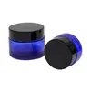 20g 30g 50g Cosmetic Jar Blue Glass Jar Cosmetic Lip Balm Cream Jars Round Glass Bottle with inner PP Liners Pmfho