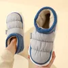 Bottes chaud hiver hommes femmes coton vers le bas pantoufles maison en peluche antidérapant fourrure extérieur neige cheville épaisse plate-forme dames Couples chaussures