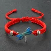 Strang Mode Blauer Schmetterling Handgemachte Webart Armbänder Geflochtener Faden Schnur Seil Glücksgebet Für Frauen Männer Schmuck Geschenk Freund Sommer