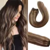 Clip in Hair Extensions Remy Human Hair Hoogtepunten kleur P4/27 Double Weft clip ins Extension 120g