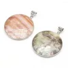 Pendant Necklaces Natural Shell Pandent Round Shape Pink Black Mother Of Pearl Necklace For Making Jewelry DIY Accessories