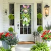 Fleurs décoratives couronne de porte d'entrée de Pâques fleur de printemps pour la décoration murale de la maison de la fenêtre