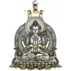 Pendant Necklaces DSNational Tide Four-armed Guanyin Quasi-ti Buddha Mother's Life Statue Necklace Men's Retro Jewelry