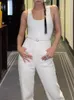Chan 2023 New Brand Women's Ounlousはセクシーなツイードジャンプスーツ女性Capri Cargo Pants Yoga Wide Leg Trendy Designerファッションズボン母の日ギフト