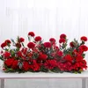 Torkade blommor 100 cm 50 cm konstgjorda bröllop väggjärn bågar bakgrundsdekor tillhandahåller falska siden pion rose rad centerpiece arrangera 230613