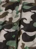 Plus storlek klänningar zjfzml zz size kvinnokläder streetwear camouflage camo tryck kort puffhylsa mesh lapptäcke fit och flare vestidos 230613