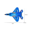 ElectricRC Aeronave LED Colorido F22 Rc Avião Avião Controle Remoto Planador Rádio Controle Helicóptero EPP Foam Fighter Jet Brinquedos Drone Modelo 230613