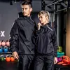 Erkeklerin Trailsits Sauna Suit Zayıflama Erkekler fermuarlı kapüşonlu fitness set kilo kaybı koşu eğitimi terleme spor giyim egzersizi