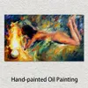 Dipinto su tela moderno Figura Nude Art Aura of Love Dipinto a mano Romantico Artwork Wall Decor
