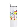 US CA Local Warehouse 20 oz Sublimation Gobelets droits blancs en acier inoxydable blanc isolé sous vide Slim DIY 20 oz tasse voiture tasses à café blanc NOUVEAU