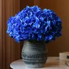 Fleurs séchées 5 têtes hortensia bouquet soie artificielle pour fête mariage salon décoration accessoires décor à la maison 230613