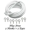 Curtain Poles 055m Length PVC Window Cord Cable Net Wire White Windows Line With FREE HOOKS EYES For Cara Boats 230613